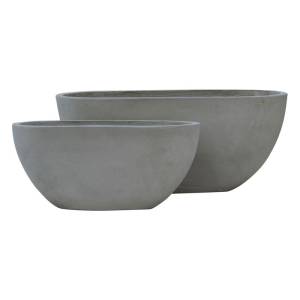 FLOWER POT-4  Set 2 τεμαχίων Cement Grey Ε-00022898 Ε6303,S