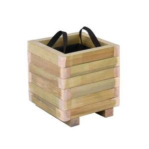 FLOWER POT WOOD Γλάστρα, Εμποτισμού Pine, Απόχρωση Φυσικό, 30x30x32cm Ε-00025414 Ε2230