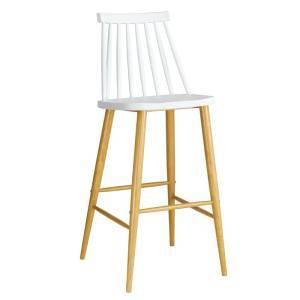 LAVIDA Σκαμπό BAR με Πλάτη, Μέταλλο Βαφή Φυσικό, PP Άσπρο Ε-00017845 ΕΜ153,1