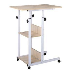 LIFT Βοηθητικό Τραπεζάκι Μέταλλο Βαφή Άσπρο, Melamine Απόχρωση Maple Ε-00022671 ΕΜ48,1