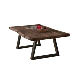 LIZARD Slim Τραπέζι Σαλονιού Καθιστικού, Μέταλλο Βαφή Μαύρο, Ξύλο Ακακία Καρυδί Ε-00026235 ΕΑ7101,S1