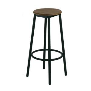 MAYER Σκαμπό BAR, Μέταλλο Βαφή Ανθρακί, Κάθισμα Απόχρωση Antique Brown Ε-00021318 ΕΜ9798,1