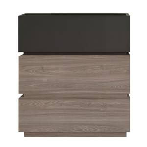 VANITY Κομοδίνο 3 Συρτάρια Αποχρώσεων Sonoma Oak & Grey, με Αποσπώμενα χρωματικά Μέρη Ε-00025616 Ε7352,1