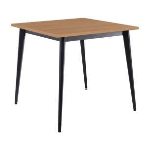 VIDAL Τραπέζι Μέταλλο Βαφή Μαύρο, Επιφάνεια 80x80cm/16mm Contract Sliq Beech Ε-00026307 Ε0686,S1