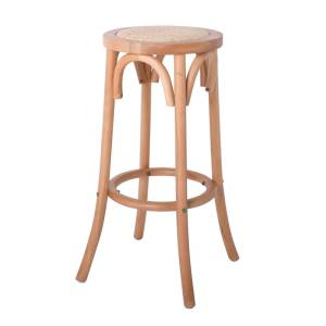 VIENNA Σκαμπό BAR, Ξύλο Οξιά Απόχρωση Φυσικό, Κάθισμα Ψάθα Ε-00022623 Ε7023,3