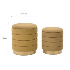 ΣΕΤ ΣΚΑΜΠO ΒΕΛΟΥΔΙΝΟ ΜΕ ΑΠΟΘΗΚΕΥΤΙΚΟ ΧΩΡΟ ΜΟΥΣΤΑΡΔΙ/ΧΡΥΣΟ Φ40Χ44 INART