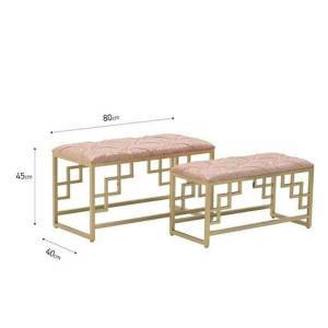 ΤΑΜΠΟΥΡΕ ΕΠΕΝΔΥΜΕΝΟ ΜΕ ΒΕΛΟΥΔΟ ΧΡΥΣΟ/ ΡΟΖ ΣΕΤ 2 80x40x45εκ INART