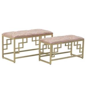 ΤΑΜΠΟΥΡΕ ΕΠΕΝΔΥΜΕΝΟ ΜΕ ΒΕΛΟΥΔΟ ΧΡΥΣΟ/ ΡΟΖ ΣΕΤ 2 80x40x45εκ INART