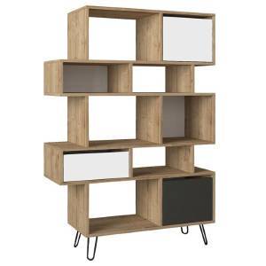 ΒΙΒΛΙΟΘΗΚΗ-ΡΑΦΙΕΡΑ Enola GREY OAK-BLACK 85Χ35Χ150 FYLLIANA