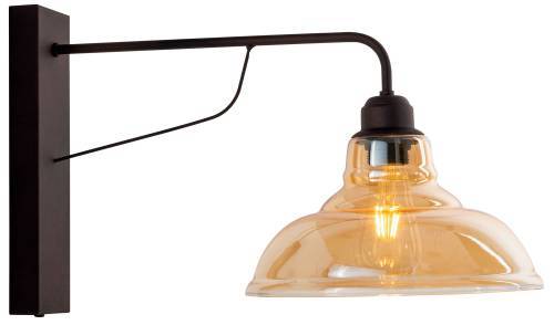 Απλίκα Γυαλί/Μέταλλο σκουριά Ε27