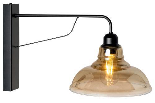 Απλίκα Γυαλί/Μέταλλο μαύρο Ε27