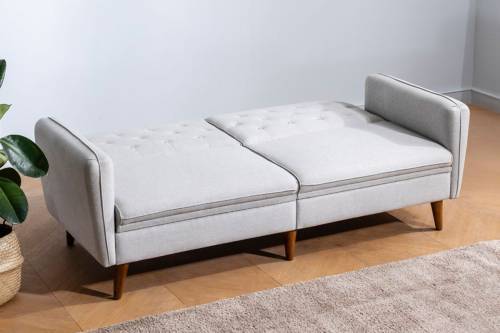 Καναπές 3θέσιος κρεβάτι PWF-0179 με ύφασμα κρεμ 202x82x83εκ