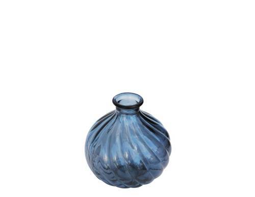 Βάζο γυάλ.recycled μπλε Η17cm