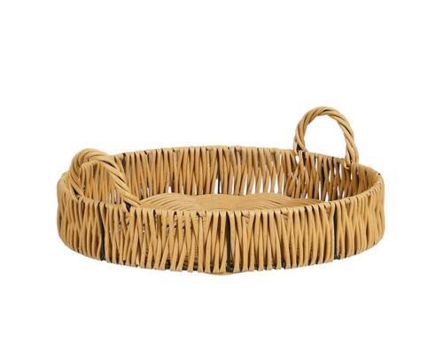 Δίσκος πλεκτός καφέ recycled polyester D58H19cm