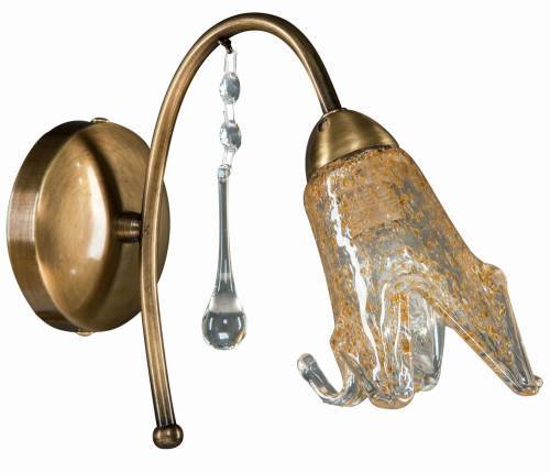 Απλίκα Μέταλλο μπρονζέ Ε14 με γυαλί