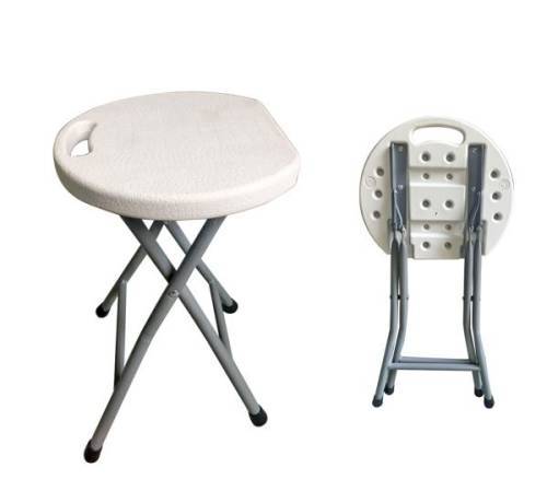 BLOW Σκαμπό Βοηθητικό - Πτυσσόμενο, Μέταλλο Βαφή Γκρι, HDPE Άσπρο Ε-00017548 ΕΟ189