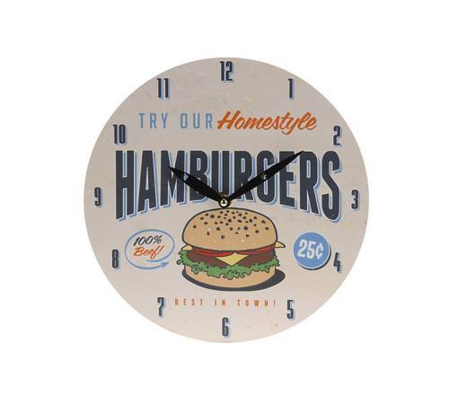 Ρολόι Τοίχου 2 σχέδια (Hamburger) 28cm CL231