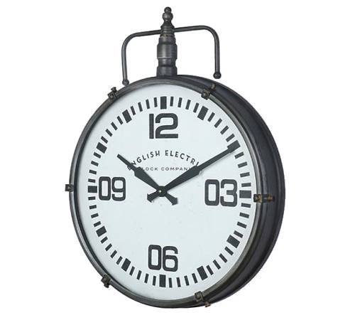 Μεταλλικό ρολόι τοιχου σε Industrial design,ανθρακί 52cm CL287