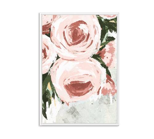 Πίνακας ρομαντικός με λουλούδια,κορνίζα MDF,60x90cm PI326