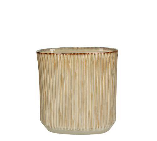 Κεραμικό κασπό οβάλ ριγέ σχέδιο,27x24.5cm XET-7877