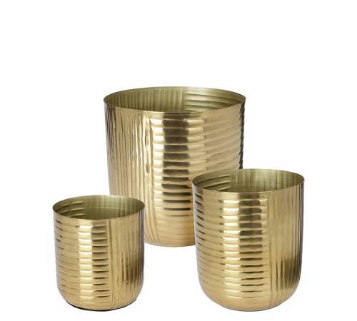 Σετ/3 μεταλλικά κασπό χρυσό χρ.,16/21/24cm HE482