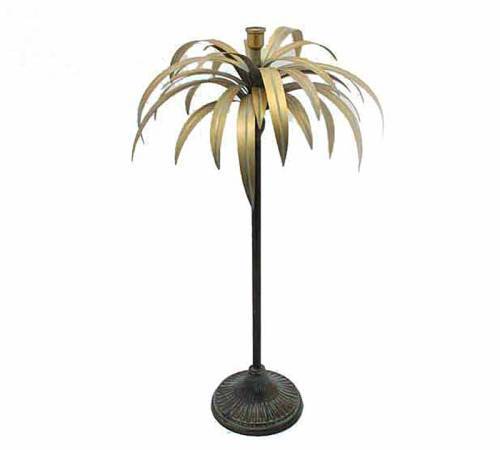 Μεταλλικό Κηροπήγιο "Palm", μαύρο/χρυσό, 71cm HT522