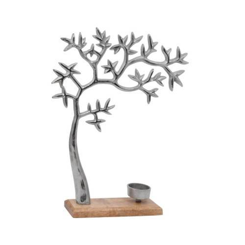 ΕΠΙΤΡΑΠΕΖΙΟ ΡΕΣΩ Fylliana "Tree" ΝΙΚΕΛ ΜΕ ΞΥΛΙΝΗ ΒΑΣΗ 28x7,5x37εκ