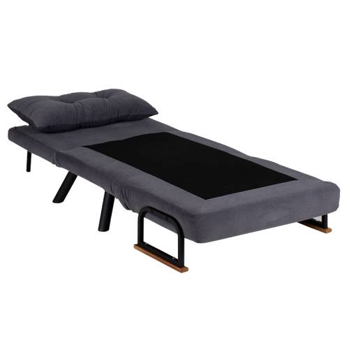Πολυθρόνα-κρεβάτι Ethereal pakoworld ύφασμα ανθρακί-μαύρο 60x78x78εκ