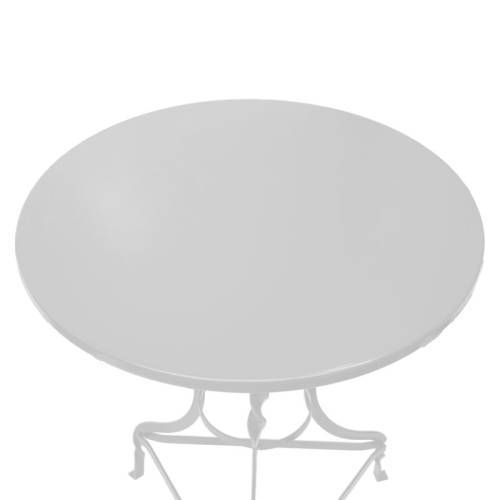 Τραπέζι Noah pakoworld μεταλλικό λευκό Φ58x72εκ