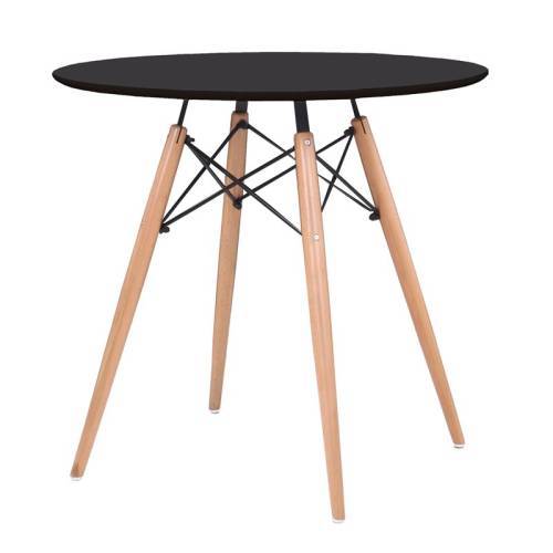 ART Wood Tραπέζι, Πόδια Οξιά Φυσικό, Επιφάνεια MDF Μαύρο Ε-00015755 Ε7083,2