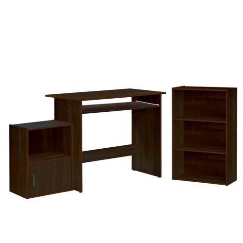 DECON Set Γραφείο Καρυδί: Γραφείο 90x50x75cm Βιβλιοθήκη 50x23x80cm Ντουλάπι 41x29x54cm Ε-00016748 ΕΟ3035,1