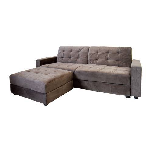 JACKSON Καναπές - Κρεβάτι και Σκαμπό με Χώρους Αποθήκευσης, Ύφασμα Grey Brown Ε-00013782 Ε9579,1