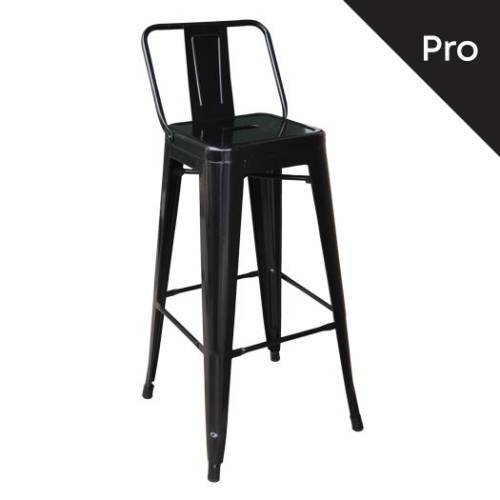 RELIX Σκαμπό Bar με Πλάτη, Μέταλλο Βαφή Μαύρο Ε-00023477 Ε5199,1W