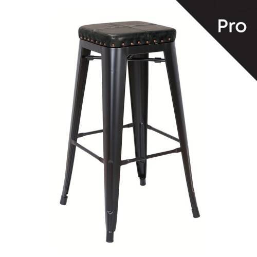 RELIX Σκαμπό Bar-Pro, Μέταλλο Βαφή Μαύρο Matte, Pu Μαύρο Ε-00023743 Ε5190P,15M