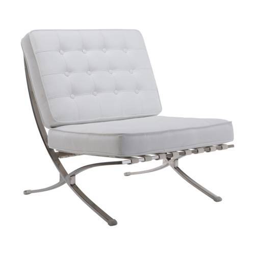 BARCELONA τ. Καρέκλα Σαλονιού Καθιστικού Inox - PU Άσπρο Ε-00019315 Ε968,11