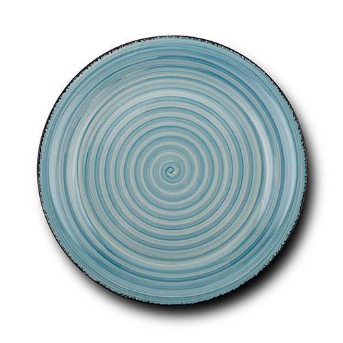 Πιάτο ρηχό stoneware "Lines Faded Blue" 27cm