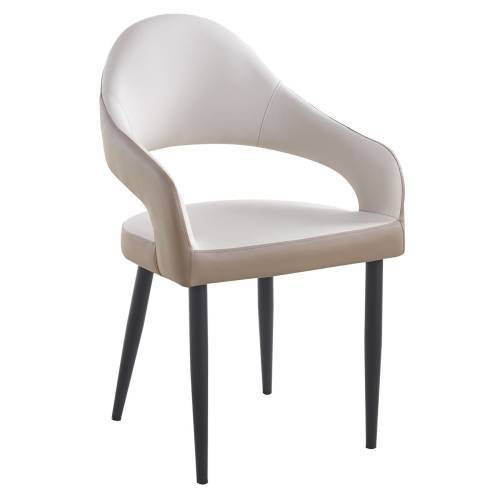 MODUS Πολυθρόνα Μέταλλο Βαφή Μαύρο, Pu Ανοιχτό-Σκούρο Cappuccino Ε-00025189 ΕΜ176,3