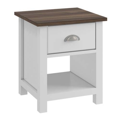 LUXOR Κομοδίνο Απόχρωση Καρυδί - Άσπρο Ε-00025306 Ε740,3