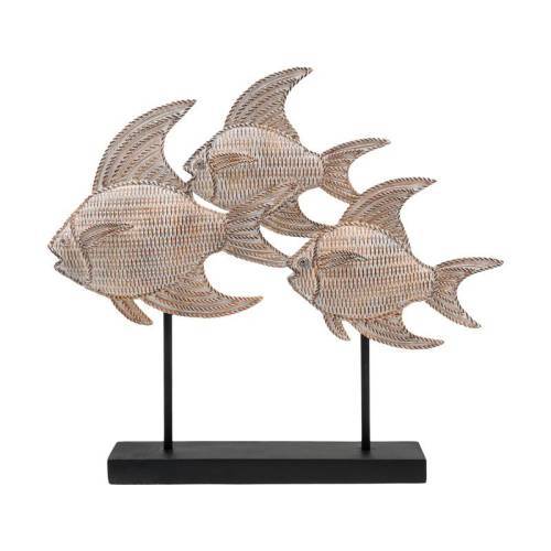 ΕΠΙΤΡΑΠΕΖΙΟ ΔΙΑΚΟΣΜΗΤΙΚΟ ΣΕΤ ΨΑΡΙΑ ΣΕ ΒΑΣΗ Fylliana FL25592 ΦΥΣΙΚΟ ΚΑΦΕ ΜΕ ΛΕΥΚΗ ΠΑΤΙΝΑ ΧΡΩΜΑ 35x6x32εκ