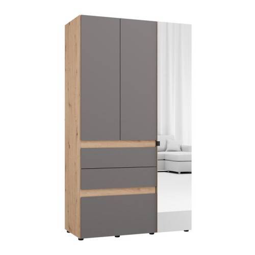 ΝΤΟΥΛΑΠΑ ARDERIN 3K3F1O h207 ARTISAN OAK-ΓΚΡΙ ΓΡΑΦΙΤΗΣ 117x52x208εκ