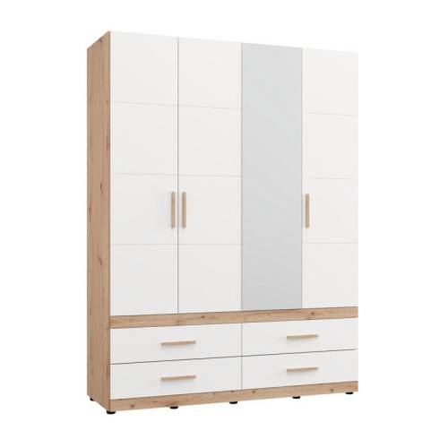 ΝΤΟΥΛΑΠΑ DILLON 4K4F1O h207 ARTISAN OAK-ΛΕΥΚΟ 155x52x208εκ
