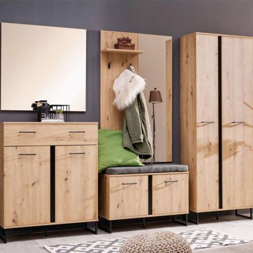 ΕΠΙΠΛΟ ΧΟΛ SARDINIA KOM ARTISAN OAK / ΜΑΥΡΟ 84.5*35*54.5