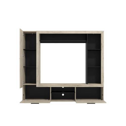 ΚΕΝΤΡΟ ΨΥΧΑΓΩΓΙΑΣ-ΣΥΝΘΕΣΗ LORCA GREY OAK / ΜΑΥΡΟ 195x35x171εκ