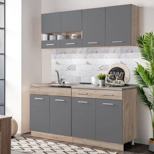 ΚΟΥΖΙΝΑ DALILA 80S GREY OAK / ΓΚΡΙ 80*51,5*206,5