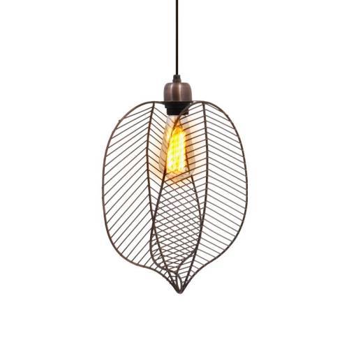 ΜΟΝΟΦΩΤΟ ΜΕΤΑΛΛΙΚΟ Fylliana Leaf COPPER ΧΡΩΜΑ 25x13x38εκ