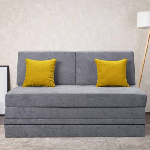 ΠΟΛΥΘΡΟΝΑ-ΚΡΕΒΑΤΙ Fantastico XXL ΓΚΡΙ ΜΕ ΚΙΤΡΙΝΑ ΜΑΞΙΛΑΡΙΑ 140x97x85εκ