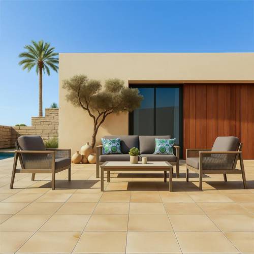 ΣΕΤ ΚΗΠΟΥ 4 ΤΕΜΑΧΙΩΝ Fylliana Alabama ΜΠΕΖ ΧΡΩΜΑ 140x86x74εκ