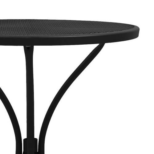 ΣΤΡΟΓΓΥΛΟ ΜΕΤΑΛΛΙΚΟ ΤΡΑΠΕΖΙ ΕΞΟΧΗΣ Fylliana 003 ΓΚΡΙ ΧΡΩΜΑ 60x73εκ