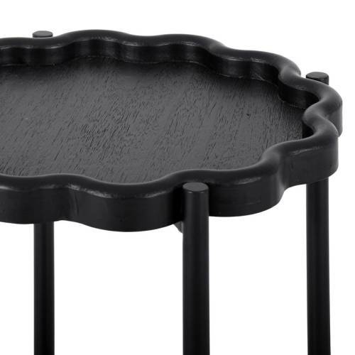 ΣΤΡΟΓΓΥΛΟ ΒΟΗΘΗΤΙΚΟ ΤΡΑΠΕΖΑΚΙ MDF ΣΑΛΟΝΙΟΥ Fylliana FL03246 ΜΑΥΡΟ ΧΡΩΜΑ 40x60εκ