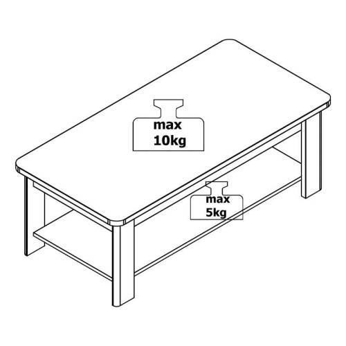 ΤΡΑΠΕΖΑΚΙ ΣΑΛΟΝΙΟΥ JERSEY ΛΕΥΚΟ-ΛΕΥΚΟ HIGH GLOSS FOIL 124x60x45εκ